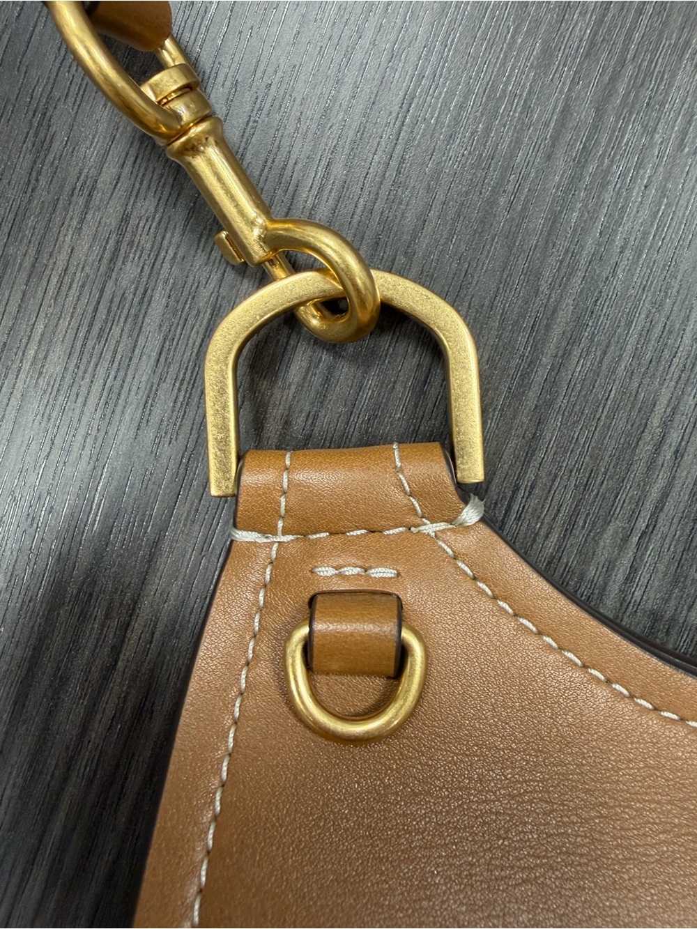Tory Burch Small James Leather Saddle Crossbody Bag in Tan - Picture 13 of 13